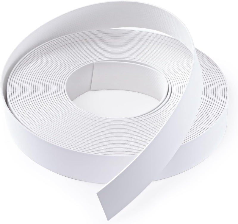FAKILO PVC Edge Banding 3/4 inch x 25 ft Veneer Edge Banding White with Hot Melt Adhesive Pre - glued Iron on Edging Tape Trim for Cabinet Plywood Repairs and Furniture Restoration - Image 1